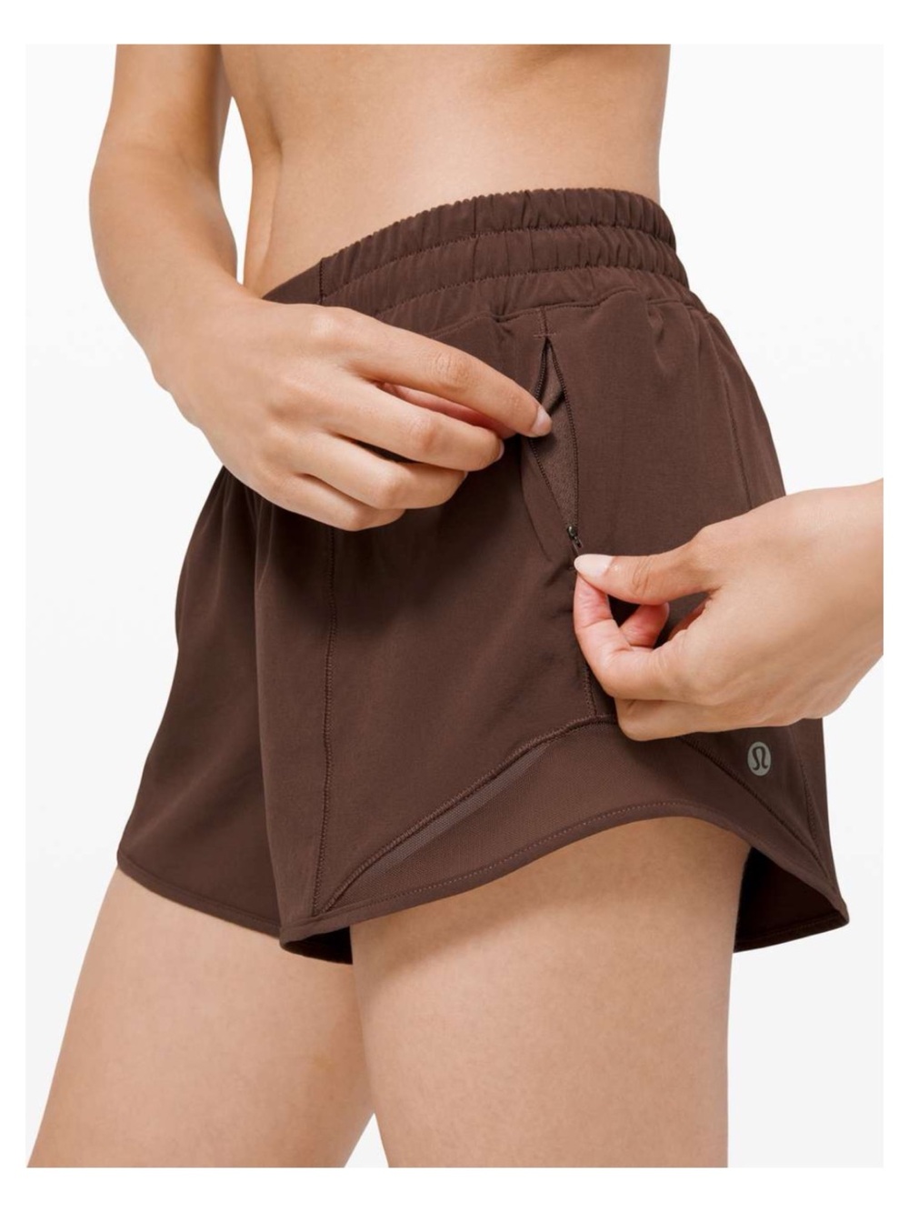 Lululemon high rise hotty hot shorts earth brown 4 tall